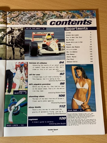 Inside Sport Magazine Australia #87 March 1999 Megan Gale Ayrton Senna - Foto 3 di 4