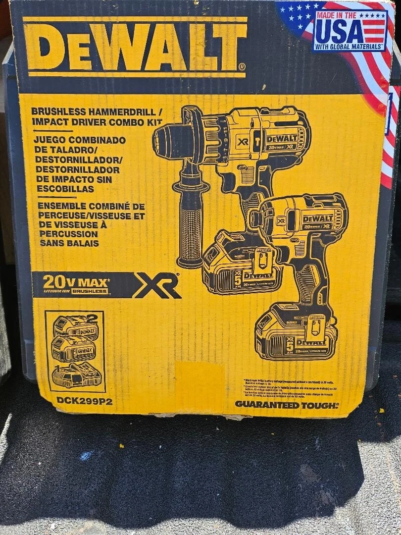 DEWALT DCK299P2 2 Tool Combo Kit XR 20V MAX HammerDrill
