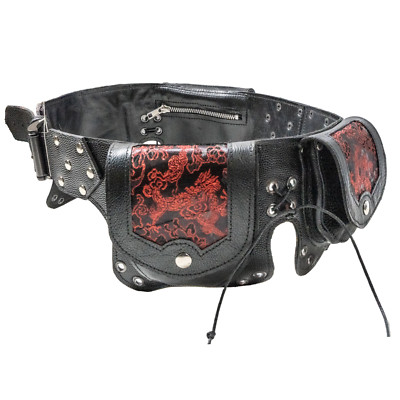 Leder Chinesischer Drache Utility Gürteltasche Tasche Biker Hüfte Boho Larp Festival.