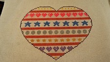Handpainted Needlepoint Canvas Valentines Day heart 13ct Zweigart PO 042
