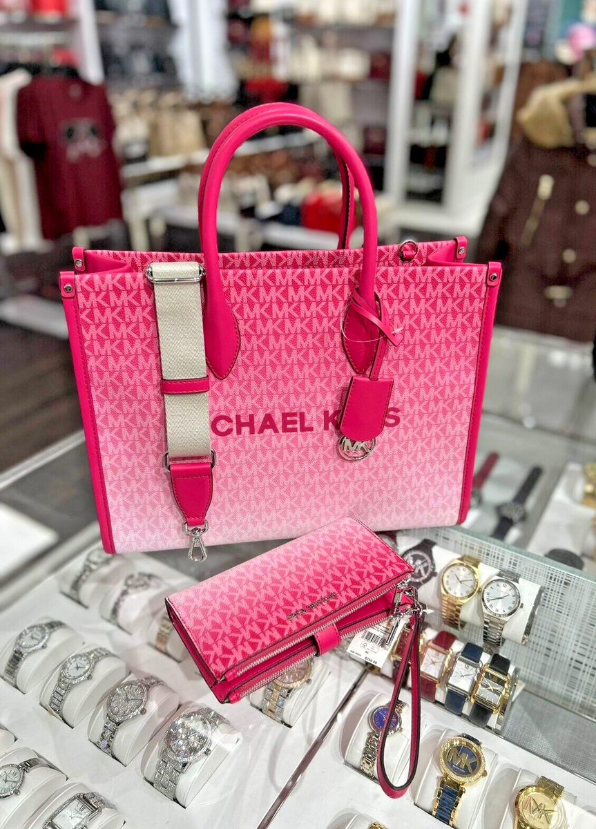 Michael Kors Mirella Medium Handbag Purse Tote Shoulder Bag Wallet  Dragonfruit