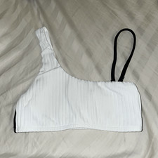 One shoulder ribbed bikini top