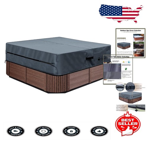 Universal Dark Gray Hot Tub Cover – Secure 97''x85'' Heavy-Duty Spa Protection