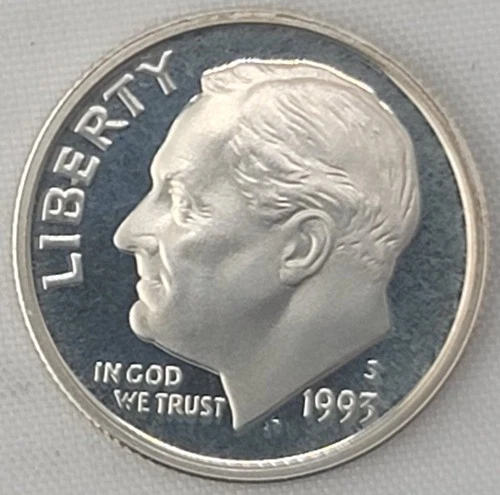 1993-S - PR - ROOSEVELT DIME 10¢ - BRILLIANT UNC - EXCELLENT DETAIL - 90% SILVER