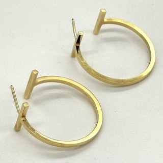 Tiffany & Co. 18k Gold T Wire Hoop Earrings