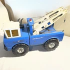Vintage Mighty Tonks 1970's Truck Blue/White Double Boom Wrecker