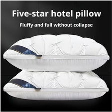 Hotel Quality Pillows 2 Pack Soft Hollowfibre Bounce Back Bed Pillows (UK Store)