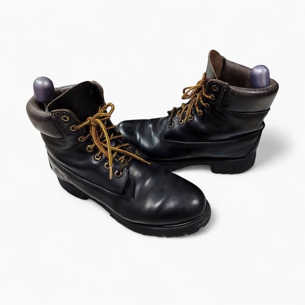 Men Timberland Boots Black Leather 42 #NZ8U