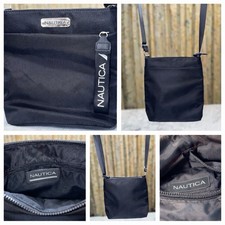 Nautica Diver Black Nylon With Adjustable Strap Zipper Pocket Crossbody Bag