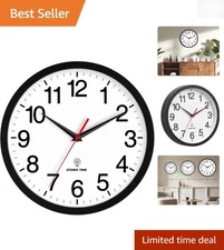 Modern 10-Inch Atomic Wall Clock - Battery Operated Analog for Elegant Spaces