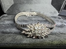 Vintage 835 Silber Armband Edelwei&szlig; 20cm 15,2g Alpenstil Tracht