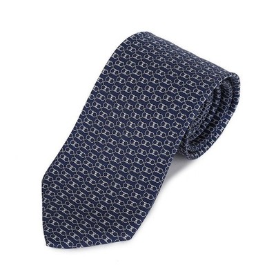 Salvatore Ferragamo bedruckte Seidenkrawatte für Herren 35-1217 marineblau 778567 128844058 [U]