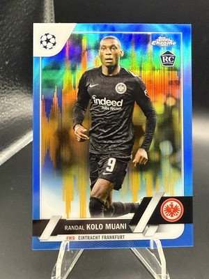 2022-23 Topps UEFA Chrome Randal Kolo Muani /75 Blue Gold Seismic (RC) Tottenham