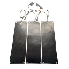 3 Pcs Heated Snow Melting Mats 10x30 in Outdoor Rubber Walkway Step Mat Black