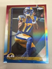 2025 Topps Chrome Football Davante Adams Red White Blue Refractor Rams NFL