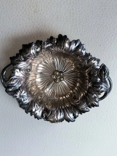 RESTRICTED for 4cornered: Antique Sterling Silver Nut Dish PETUNIA REED & BARTON