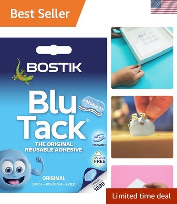 Blu Tack Blue - Handy Size - Multipurpose Reusable Adhesive - Clean - Safe & ...