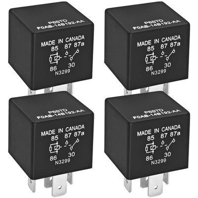 P6SDT FOAB-14B192-AA Automotive Relay (Pack of 4)   40A 12VDC 5-Pin OEM Replacem