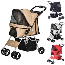 PawHut Passeggino per Cani Pieghevole con Cestino Taglia Piccola e Mini