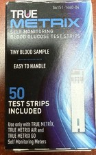 True Metrix Blood Glucose Test Strips 50 CT 1 BOX EXP 08/2026. FREE SHIP