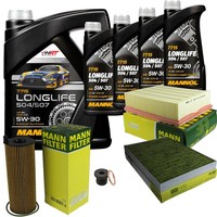 Mann Inspektionspaket 9L Mannol Longlife 5W-30 FüR Audi A4 Avant 2.7 TDI 3.0