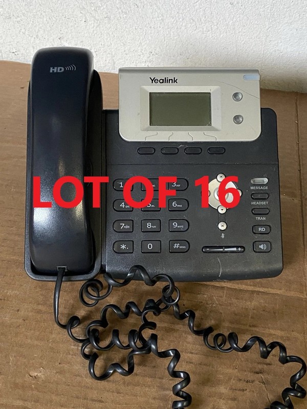 LOT OF 16 GENUINE YEALINK SIP-T21P E2 IP Business VOIP Phone W/ Stand Headset