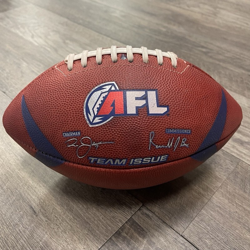 Team Issue AFL Arena Football League Leather Game Ball w/ Jaworski Stamp