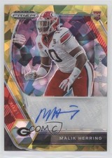 2021 Panini Prizm Draft Picks Gold Ice Malik Herring #DPA-MHE Auto 0c4o