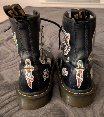 DR MARTENS 1460 Chris Lambert Backhand Boots Unisex M9/W10 Tattoos 