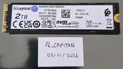 Kingston FURY Renegade 2TB NVMe SSD - M.2 2280 PCIe Gen4 x4 (SFYRD/2000G)