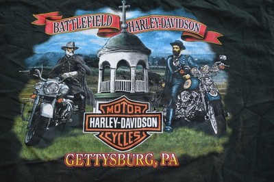 Harley-Davidson Men's T-Shirt Green LG Cotton Gettysburg PA Graphic