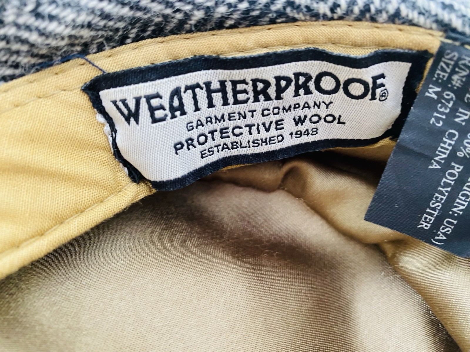 WEATHERPROOF Black Herringbone Wool Flat Cap - Si… - image 9