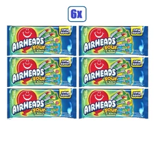 6x Packs Airheads Sour 5 Bars Per Packs - 2.75oz Each