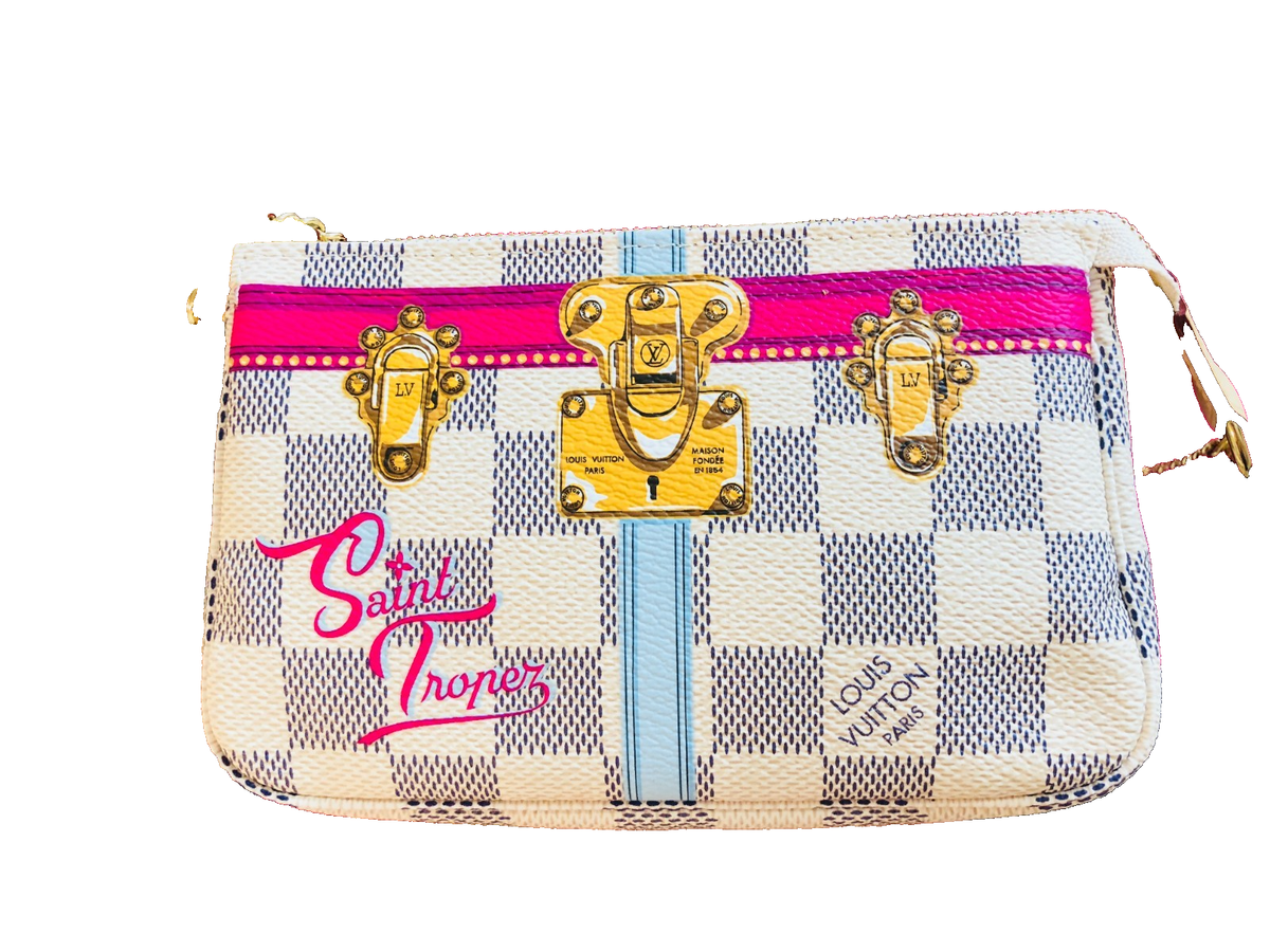 Louis Vuitton St Tropez chain pochette damier Azur Mini Bag Summer