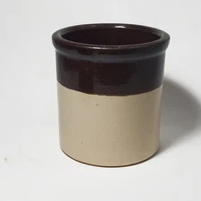 Vintage R.R.P. Co. Roseville Ohio Stoneware Pottery Crock 5.25"