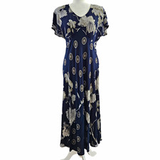 Vintage 90s Carole Little Bias Cut Patchwork Floral Whimsigoth Dress Boho Sz 12