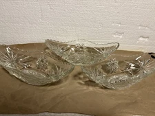 3 - Anchor Hocking EAP Clear Glass Gondola Dish/Bowl