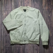  Aeropostale Bomber Jacket Mens Cotton Full Zip Size XL Beige 