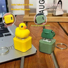 Funny Croaking Frog Duck Keychain Clicky Keyboard Fidget Rechargeable LED Light