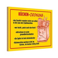 Holzschild 20X30 Cm KüChen Ordnung Geschirr SpüLe KüChe Kochen Deko Geschenk Hol
