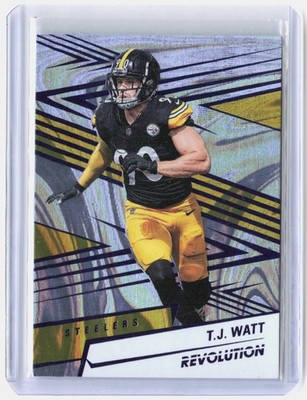 2025 Panini Revolution #93 T.J. Watt Blue Swirl #/99