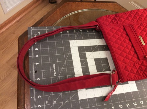 Vera Bradley Umhängetasche rot Baumwolle mit Blumenfutter - Bild 8 von 8