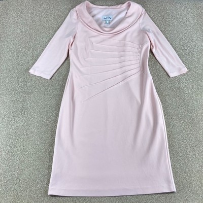 Joseph Ribkoff Kleid Gr UK 14 Rosa Midi Garbe Drapierter Ausschnitt Gefüttert Party Gehrock