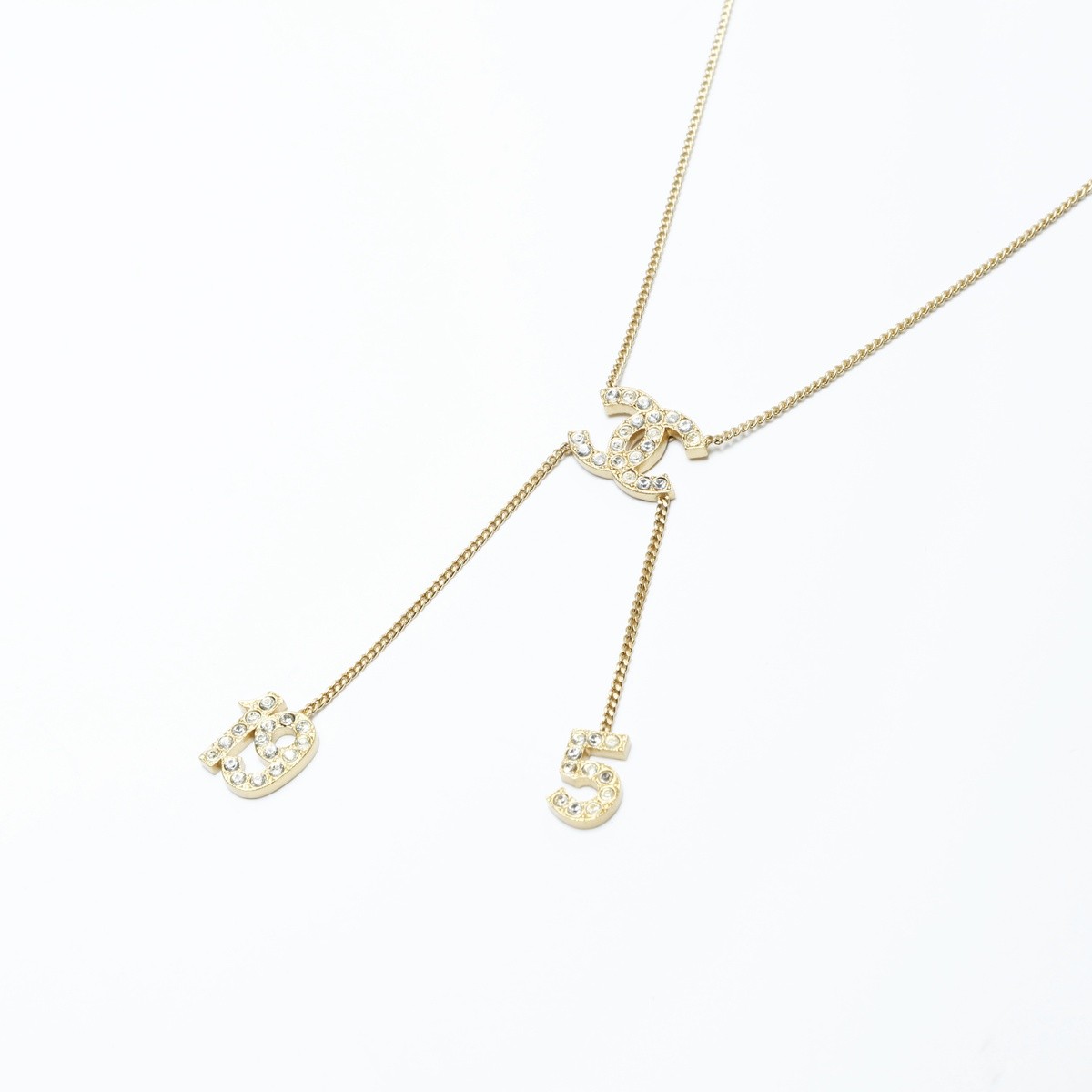 CHANEL 01C 2011 Rhinestone COCO Mark Necklace  go… - image 3