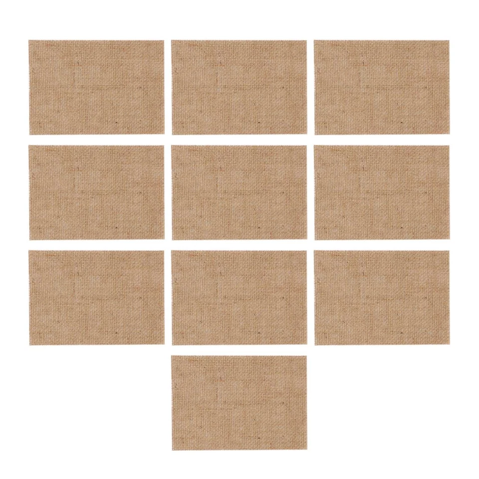 10 Stück Natur Hessisch Sackleinen Tischsets Untersetzer Esszimmer6790