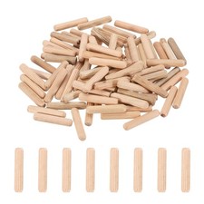 95 Pcs Wood Dowel Pins 1/4" x 1 1/4" Fluted Wooden Dowels Hardwood Pegs