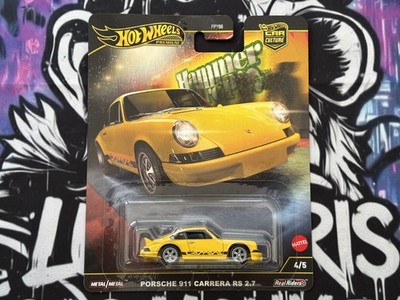 Hot Wheels Premium Car Culture Hammer Drop Yellow Porsche 911 Carrera RS 2.7