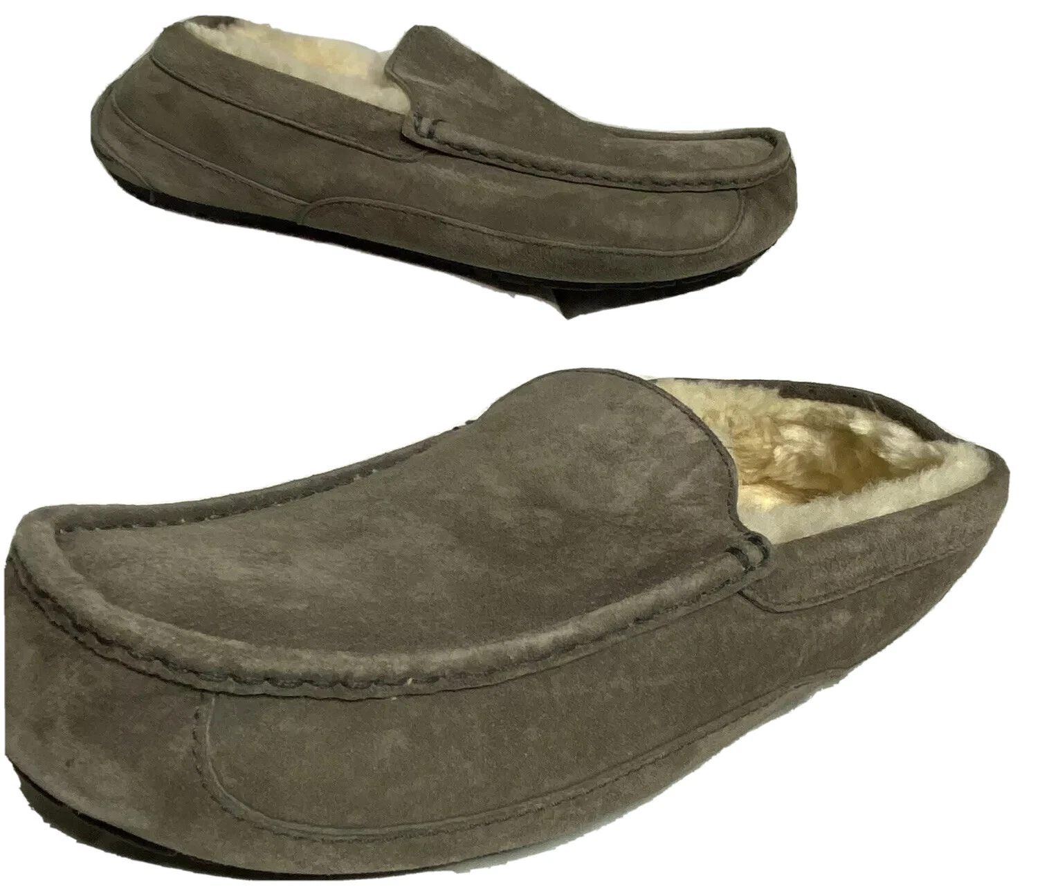 Mocassini pantofole UGG Australia Ascot S N 5775 grigio pelle di pecora scamosciata TAGLIA 13