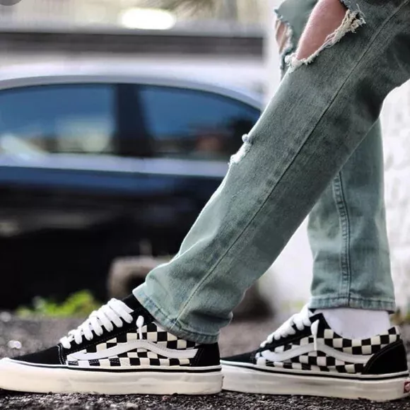 Vans primary check top old skool noir