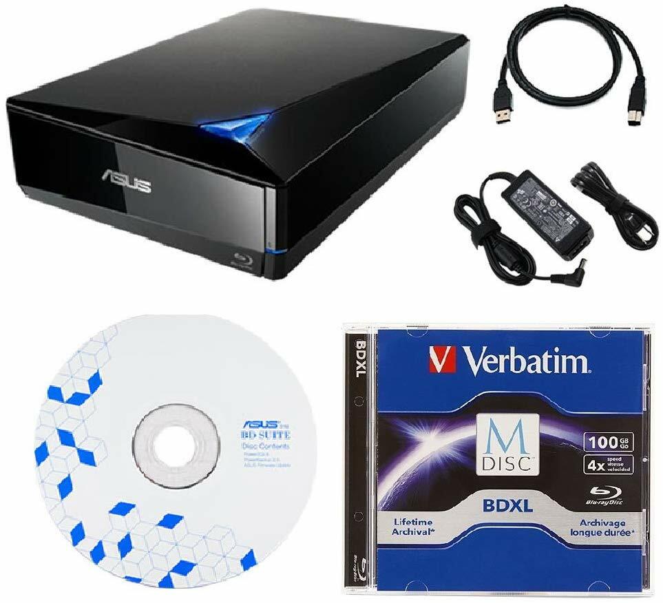 ASUS BW-16D1X-U 16x BD Blu-Ray Drive with USB 3.0 + FREE 1pk 100GB